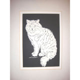 Cat Cut Paper Art, Matted