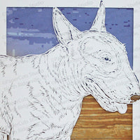 Bull Terrier Cut Paper Art, Matted