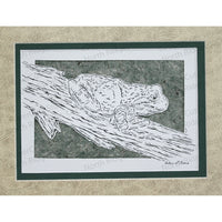 Frog Cut Paper Art, Matted