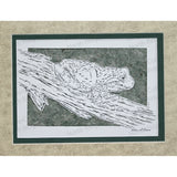 Frog Cut Paper Art, Matted