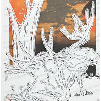 Moose Cut Paper Art, Matted