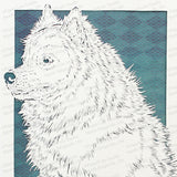 American Eskimo Dog Cut Paper Art, Matted