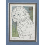 Bichon Frise Cut Paper Art, Matted