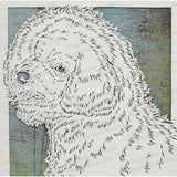 Bichon Frise Cut Paper Art, Matted