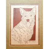 Australian Cattle Dog Cut Paper Art, Matted