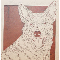 Australian Cattle Dog Cut Paper Art, Matted