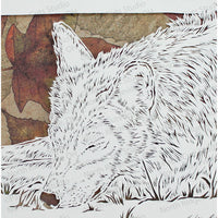 Wolf Cut Paper Art, Matted