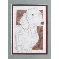 Dachshund Cut Paper Art, Matted