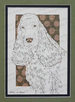 English Cocker Spaniel Cut Paper Art, Matted