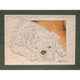 Bulldog Cut Paper Art, Matted