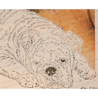 Bulldog Cut Paper Art, Matted