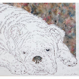 Bulldog Cut Paper Art, Matted