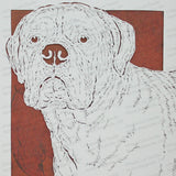 Bullmastiff Cut Paper Art, Matted