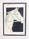 Horse Cut Paper Art, Matted