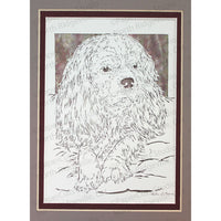 Cavalier King Charles Spaniel Cut Paper Art, Matted