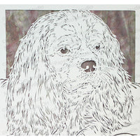 Cavalier King Charles Spaniel Cut Paper Art, Matted