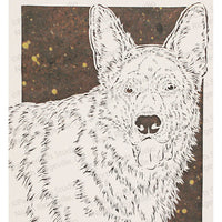 German Shepherd Cut Paper Art, Matted
