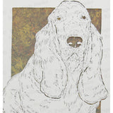 Basset Hound Cut Paper Art, Matted