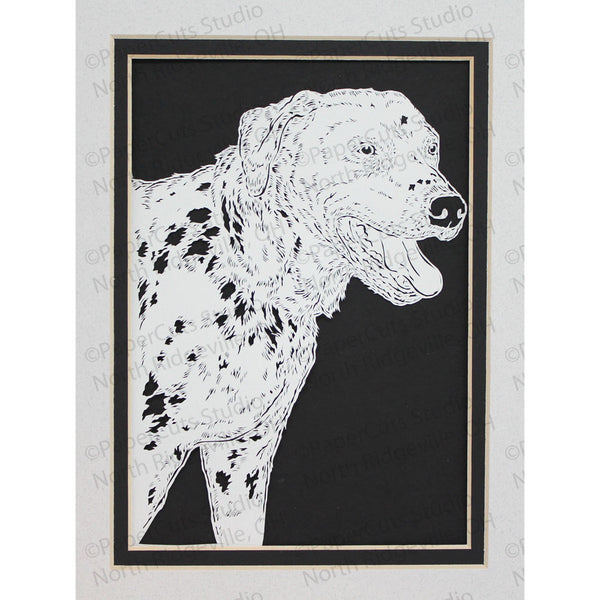 Dalmation Cut Paper Art, Matted