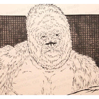 Gorilla Cut Paper Art, Matted