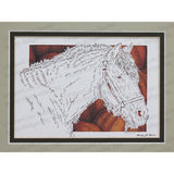 Horse Cut Paper Art, Matted