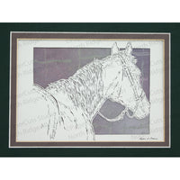 Horse Cut Paper Art, Matted