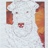 Irish Terrier Cut Paper Art, Matted