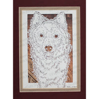 Finnish Spitz Cut Paper Art, Matted