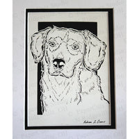 Foxhound Cut Paper Art, Matted