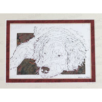 Bernese Mountain Dog Cut Paper Art, Matted