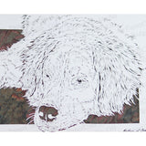 Bernese Mountain Dog Cut Paper Art, Matted