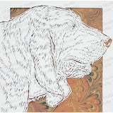 Coonhound Cut Paper Art, Matted