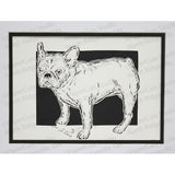 French Bulldog Cut Paper Art, Matted