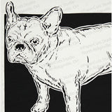 French Bulldog Cut Paper Art, Matted