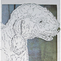 Bedlington Terrier Cut Paper Art, Matted
