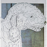 Bedlington Terrier Cut Paper Art, Matted