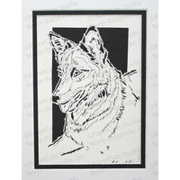 Belgian Malinois Cut Paper Art, Matted