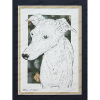 Italian Greyhound Cut Paper Art, Matted