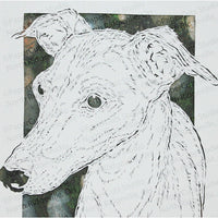 Italian Greyhound Cut Paper Art, Matted