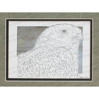 Hawk Cut Paper Art, Matted