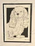 Cavalier King Charles Spaniel Cut Paper Art, Matted