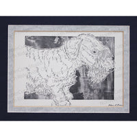 Cesky Terrier Cut Paper Art, Matted
