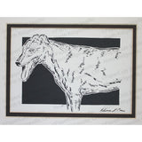 Greyhound Cut Paper Art, Matted