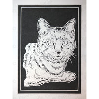 Cat Cut Paper Art, Matted