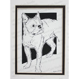 Boston Terrier Cut Paper Art, Matted