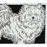 Pomeranian Cut Paper Art, Matted