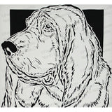 Bloodhound Cut Paper Art, Matted