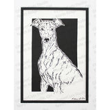 Italian Greyhound Cut Paper Art, Matted