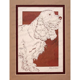 Field Spaniel Cut Paper Art, Matted