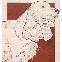 Field Spaniel Cut Paper Art, Matted